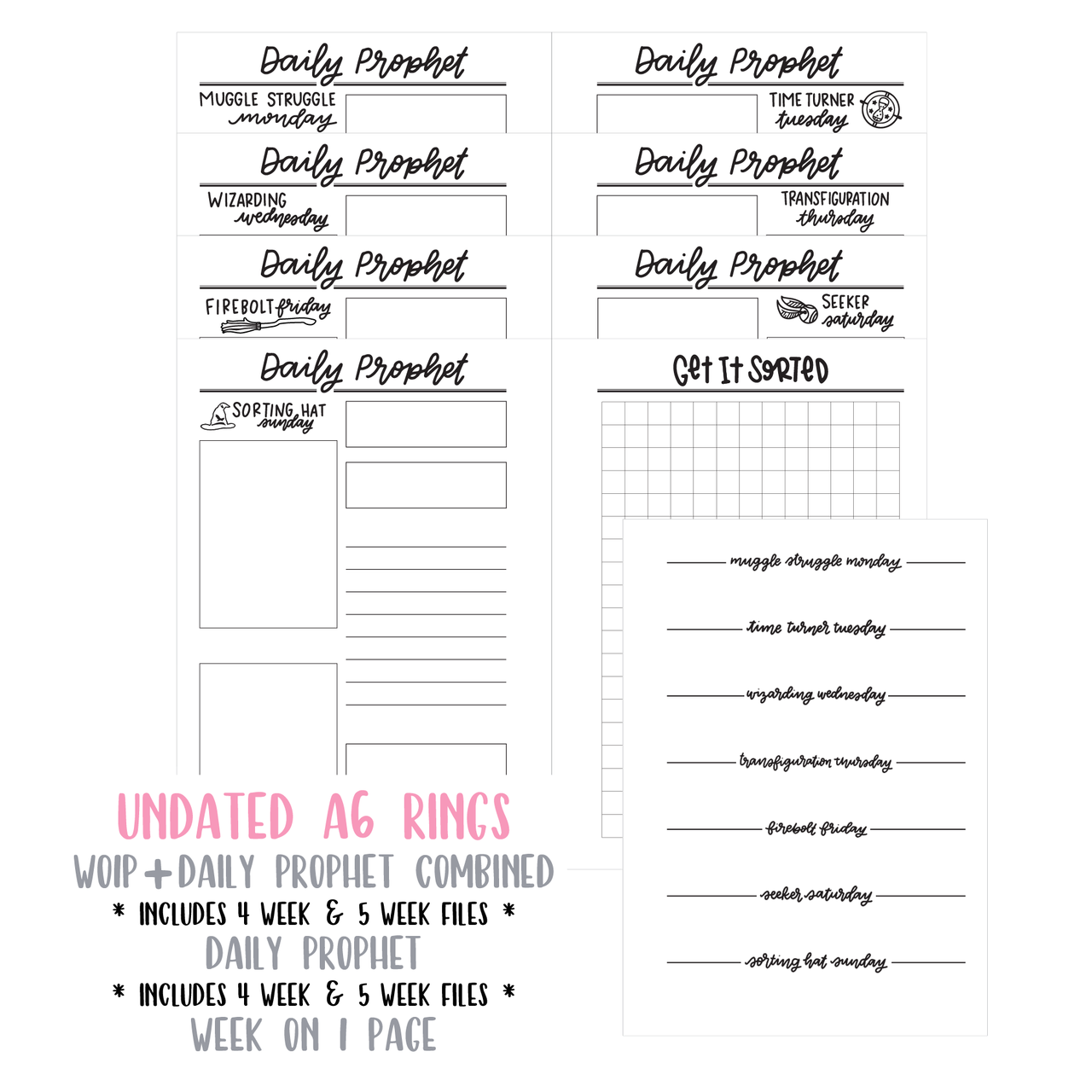 Wizard Lifestyle Inserts - A6 RINGS picture about Daily Prophet Printable named Wizard Existence Inserts - A6 RINGS